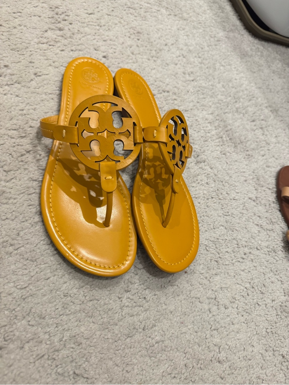 Tory Burch Mustard Yellow Miller Sandal Size 11